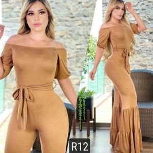 WOMENS GOLD PALAZZO JUMPER SIZE MEDIUM